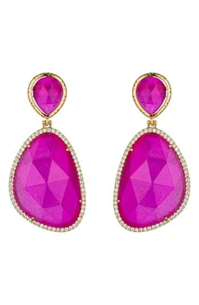 Eye Candy Los Angeles Anya Purple Drop Earrings