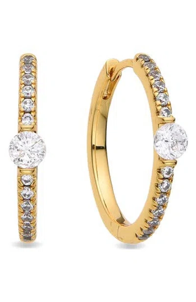 Eye Candy Los Angeles Apolline Cubic Zirconia Huggie Hoop Earrings In Gold