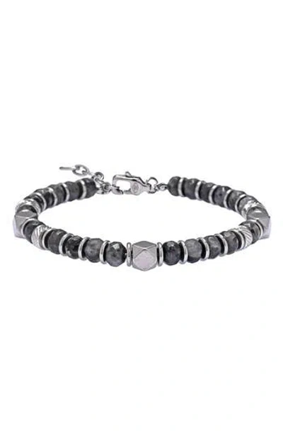 Eye Candy Los Angeles Asher Labradorite Beaded Bracelet In Gray
