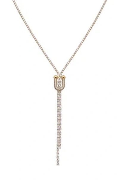 Eye Candy Los Angeles Audre Cubic Zirconia Y-necklace In Gold