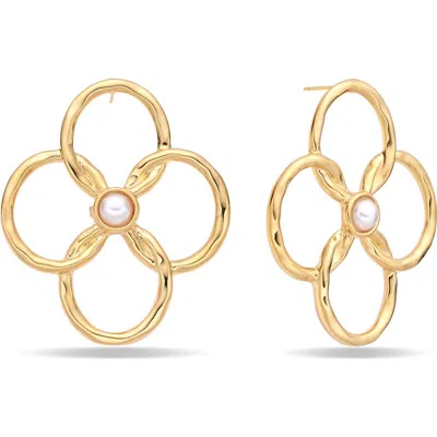 Eye Candy Los Angeles Aurora Blossom Earrings In Gold