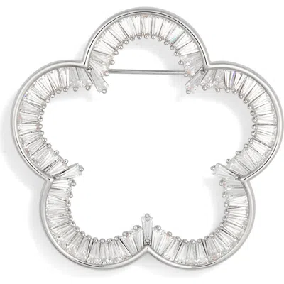 Eye Candy Los Angeles Ayesha Cubic Zirconia Flower Outline Brooch