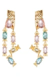 Eye Candy Los Angeles Bahar Cubic Zirconia Candy Drop Earrings In Gold