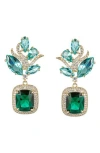 Eye Candy Los Angeles Baroque Statement Drop Earrings In Green