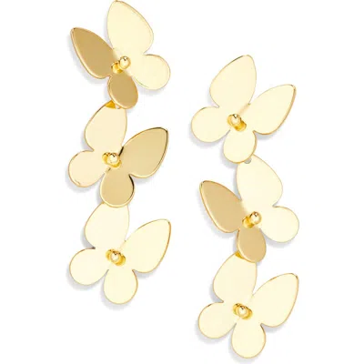 Eye Candy Los Angeles Belinda Butterfly Drop Earrings In Gold