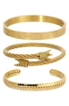 Eye Candy Los Angeles Ben 3-piece Bracelet Set In Gold