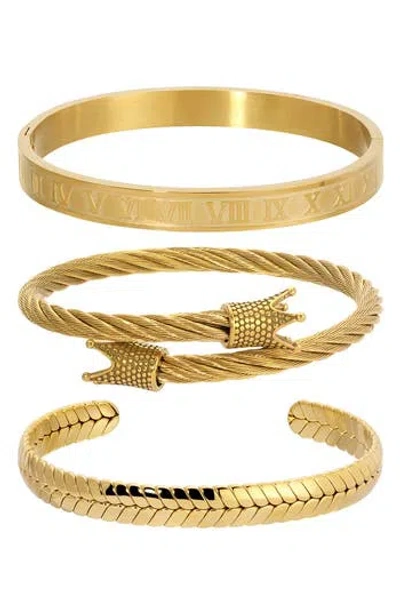 Eye Candy Los Angeles Ben 3-piece Bracelet Set In Gold