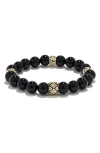 Eye Candy Los Angeles Ben Pavé Beaded Stretch Bracelet In Black