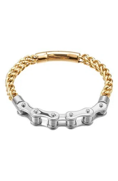 Eye Candy Los Angeles Bike Cable Two-tone Bracelet In Gold