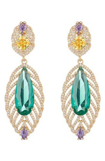 Eye Candy Los Angeles Billie Cz Statement Drop Earrings In Gold
