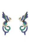 Eye Candy Los Angeles Blue Bird Drop Earrings In Blue