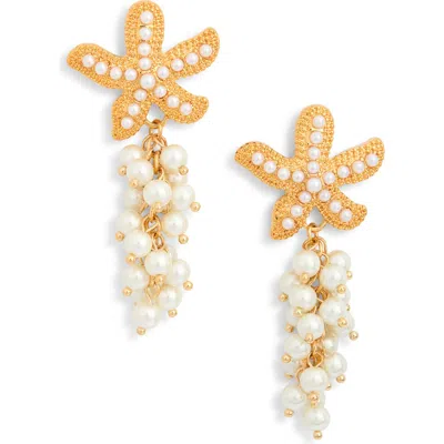 Eye Candy Los Angeles Brielle Starfish Faux Pearl Drop Earrings