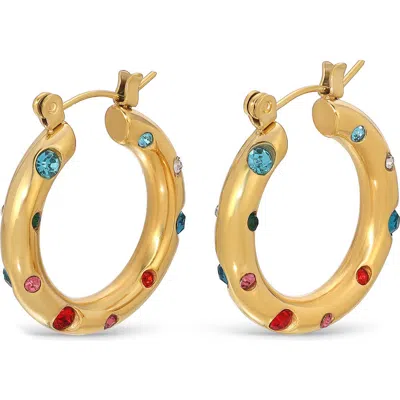 Eye Candy Los Angeles Britt Cubic Zirconia Loop Earrings In Gold