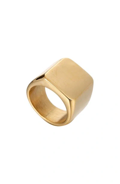 Eye Candy Los Angeles Bruno Square Ring In Gold