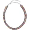 Eye Candy Los Angeles Cait Cz Collar Necklace In Silver