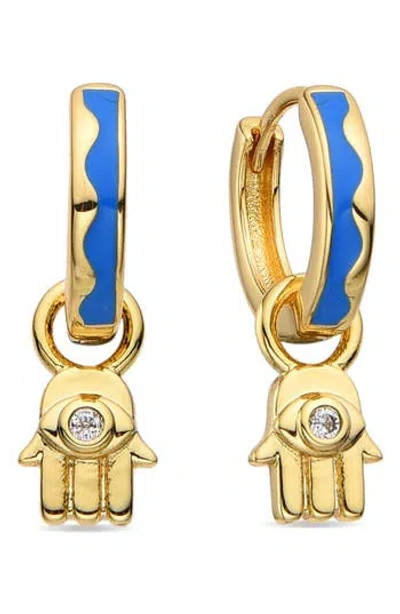 Eye Candy Los Angeles Candice Hamsa Huggie Hoop Earrings