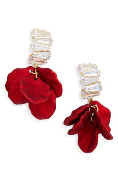 Eye Candy Los Angeles Carla Cubic Zirconia Rose Petal Drop Earrings