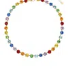 Eye Candy Los Angeles Carolina Round Cubic Zirconia Tennis Necklace In Multicolor In Multi