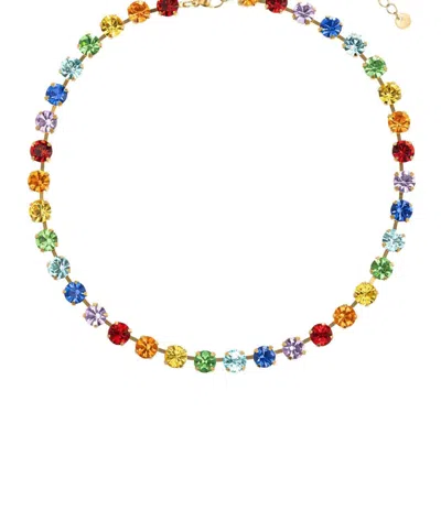 Eye Candy Los Angeles Carolina Round Cubic Zirconia Tennis Necklace In Multicolor
