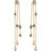 Eye Candy Los Angeles Cascade Pastel Rainbow Drop Earrings In Gold