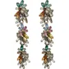 Eye Candy Los Angeles Cascading Color Dangle Earrings In Multi