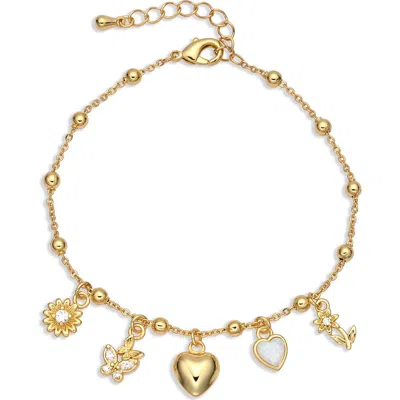 Eye Candy Los Angeles Celeste Charm Chain Bracelet In Gold