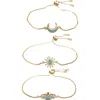 Eye Candy Los Angeles Celestial Set Of 3 Bracelets In Gold