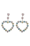 Eye Candy Los Angeles Chiara Cubic Zirconia Heart Drop Earrings In Gold