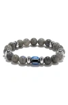 Eye Candy Los Angeles Chris Bead Stretch Bracelet In Gray
