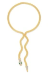 Eye Candy Los Angeles Christine Cz Snake Statement Necklace In Gold