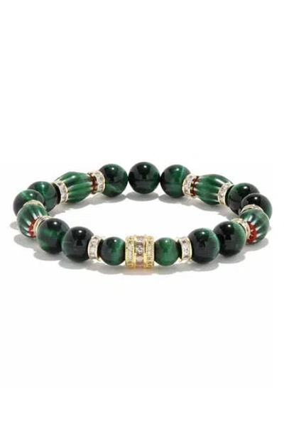 Eye Candy Los Angeles Christopher Stretch Bracelet With Golden Spacers In Multi