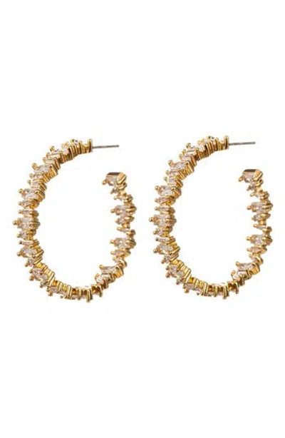 Eye Candy Los Angeles Cindy Cubic Zirconia Hoop Earrings In Gold