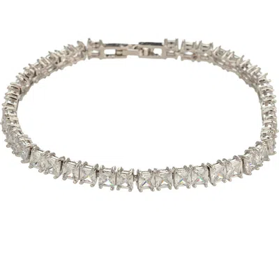 Eye Candy Los Angeles Claire Cubic Zirconia Tennis Bracelet In Metallic