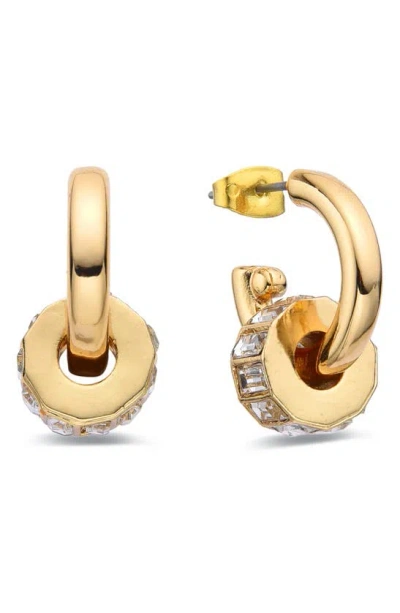 Eye Candy Los Angeles Claire Cz Huggie Hoop Earrings In Gold