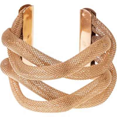 Eye Candy Los Angeles Claudia Mesh Cuff Bracelet In Gold