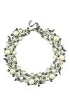 Eye Candy Los Angeles Clementine Statement Choker Necklace In Silver