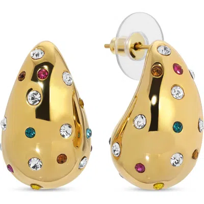 Eye Candy Los Angeles Cloud Cubic Zirconia Drop Earrings In Gold