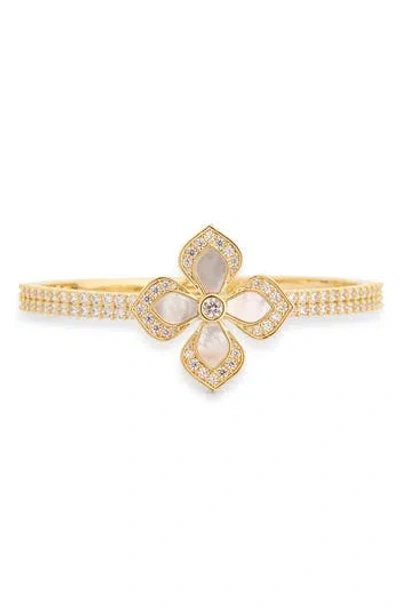 Eye Candy Los Angeles Colette Cubic Zirconia Flower Cuff Bracelet