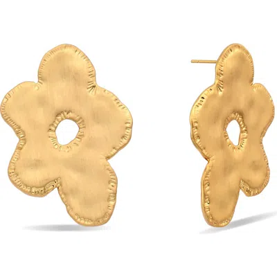 Eye Candy Los Angeles Cora Floral Statement Earrings In Gold