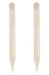Eye Candy Los Angeles Crystal Fringe Statement Earrings In Gold