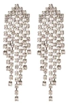 Eye Candy Los Angeles Crystal Fringe Statement Earrings In Gold