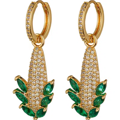 Eye Candy Los Angeles Cubic Zirconia Corn Drop Earrings In Gold