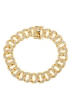 Eye Candy Los Angeles Cubic Zirconia Cuban Link Bracelet In Gold