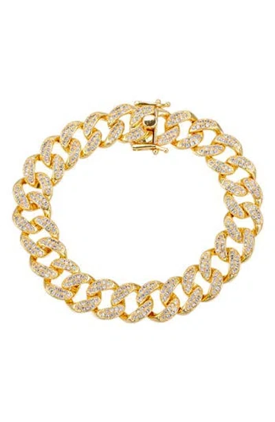 Eye Candy Los Angeles Cubic Zirconia Cuban Link Bracelet In Gold
