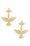 Eye Candy Los Angeles Cubic Zirconia Phoenix Drop Earrings In Gold