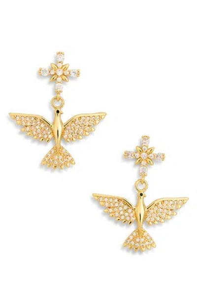 Eye Candy Los Angeles Cubic Zirconia Phoenix Drop Earrings In Gold