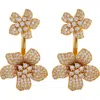 Eye Candy Los Angeles Cubic Zirconia Rose Drop Earrings In Gold