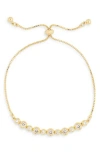 Eye Candy Los Angeles Cz Bead Adjustable Bracelet In Gold