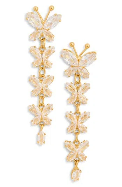 Eye Candy Los Angeles Cz Butterfly Linear Drop Earrings