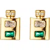 Eye Candy Los Angeles Cz Flask Stud Earrings In Gold